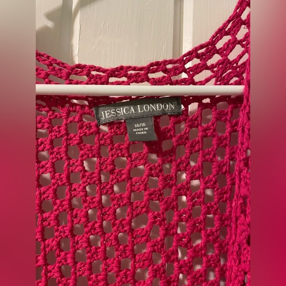 Jessica London crochet cardigan-size 14-16 EUC - Picture 3 of 6